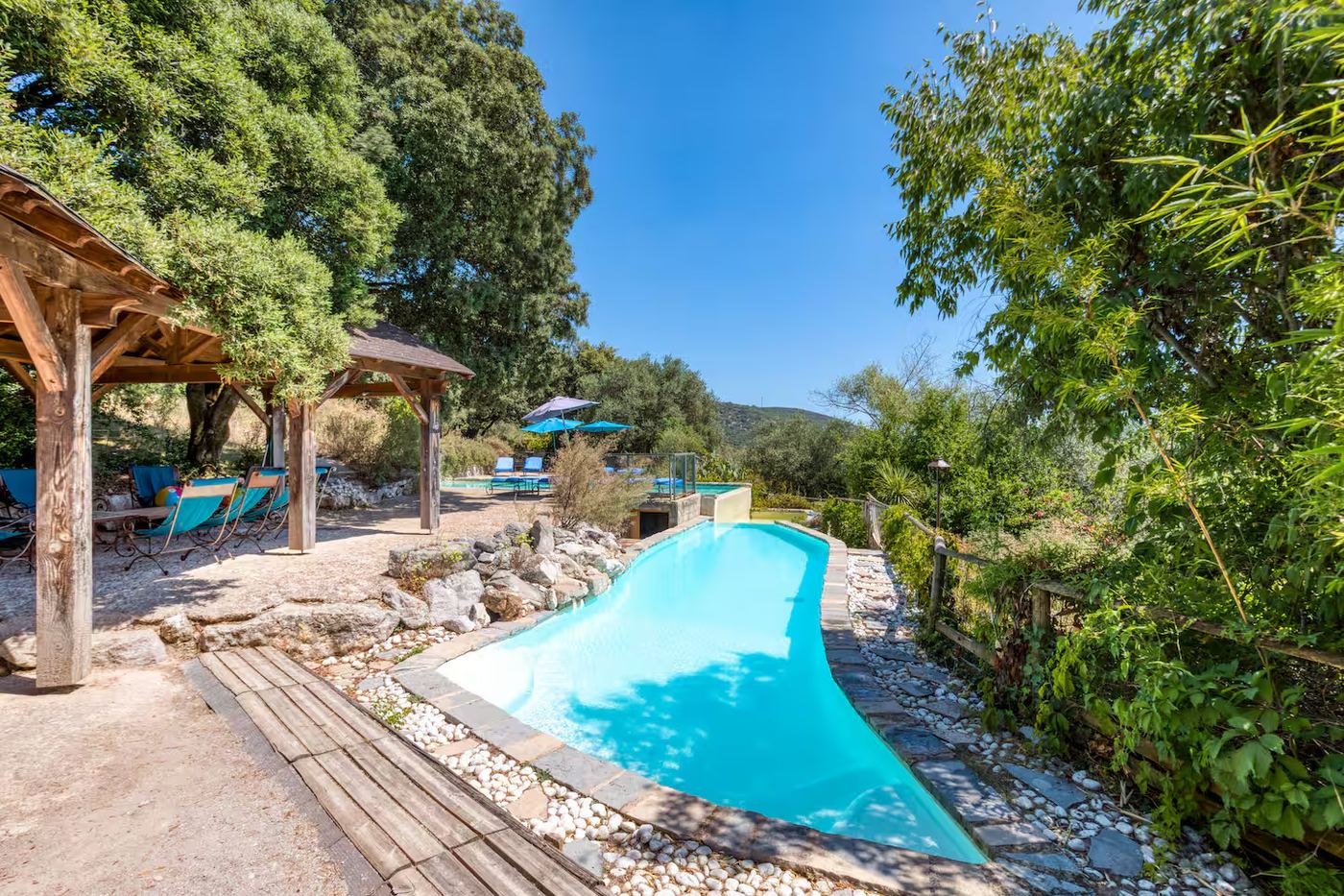 Swimming pool with a view of the garrigue